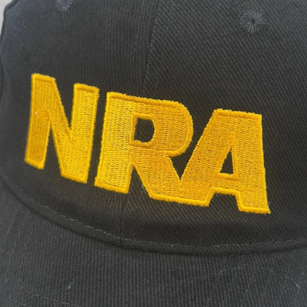 NRA Embroidered Mens Black NRA Baseball Hat American Flag Hook Loop OSFM